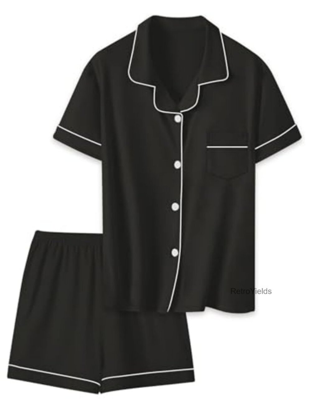 Kids Soft Pajama Set 2pc Short Sleeve Button Down Sleepwear Flame Resistant